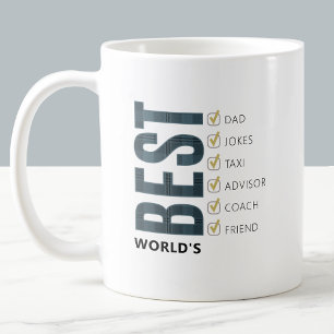 Customisable Worlds Best Dad Checklist Coffee Mug