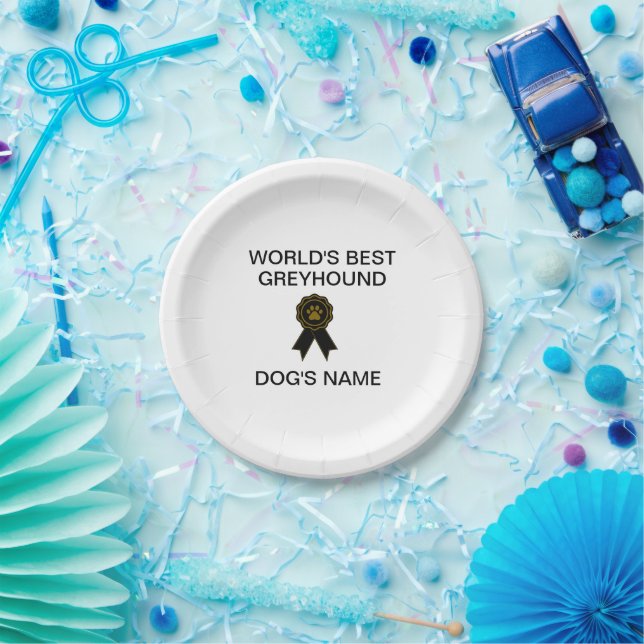 Customisable World's Best Greyhound Design  Paper Plate (Party)