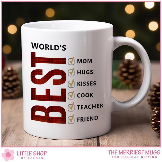 Customisable World's Best Mum Christmas Checklist Coffee Mug (Creator Uploaded)