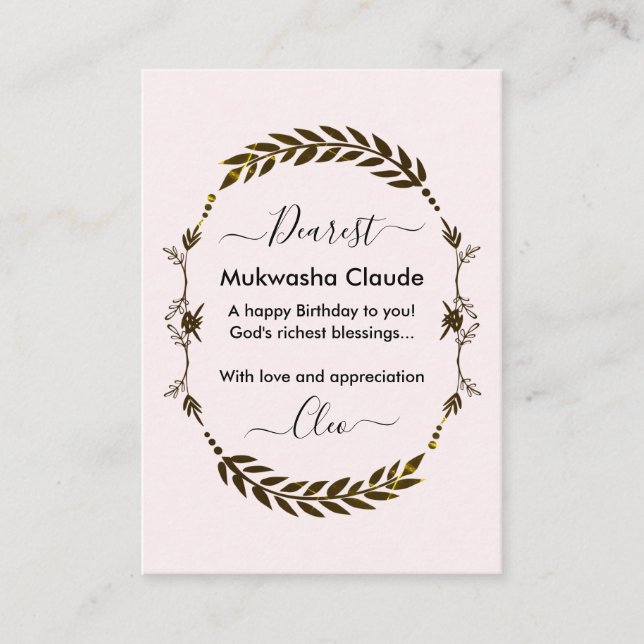 Customisable Wreath Enclosure Card (Front)