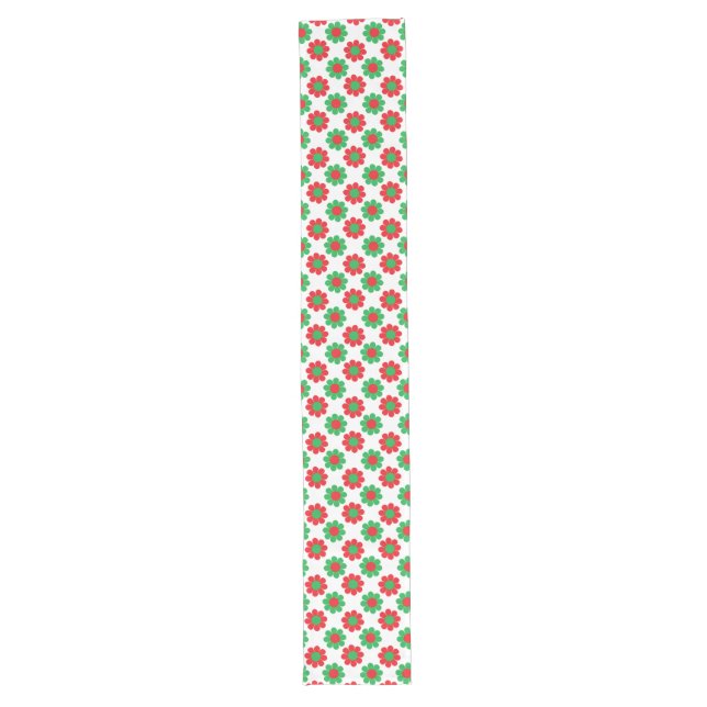 Customisable Xmas Flower Power Long Table Runner (Front)