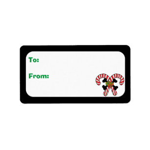 Customisable Xmas Sugar Skull Candy Canes Label