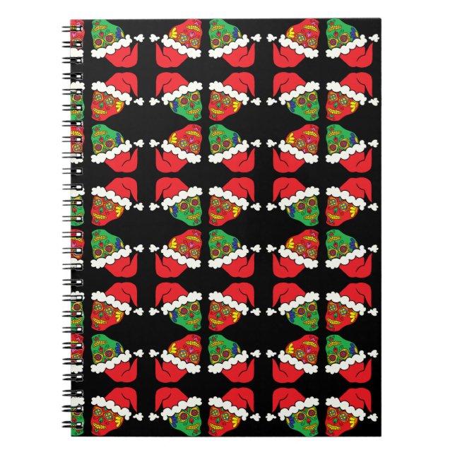 Customisable Xmas Sugar Skulls Notebook (Front)