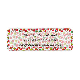 Customisable Xmas Sugar Skulls Return Address Label