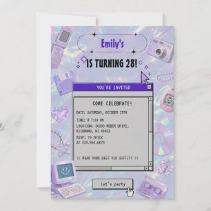 Customisable Y2K Retro 2000s Birthday Invitation