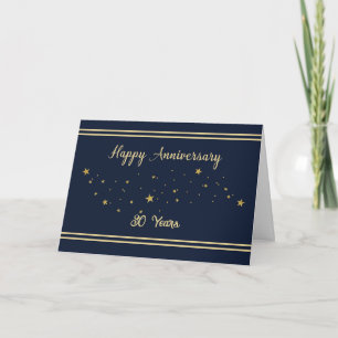 Customisable Year 30 Employee Anniversary Gold Card