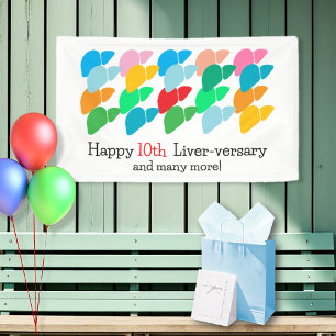 Customisable Year Liver-versary Party Banner