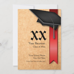Customisable Year Red Class Reunion Invitation