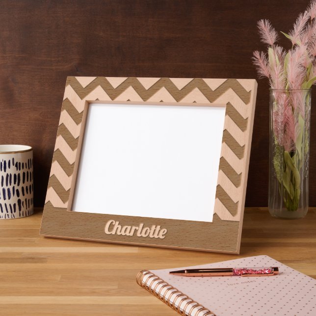 Customisable yellow and black chevron pattern etched frames (Left)