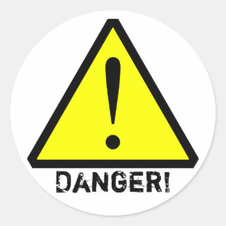 Customisable Yellow& Black Warning Symbol Sticker