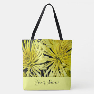 Customisable Yellow Chrysanthemum Floral Tote Bag