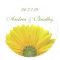 Customisable Yellow Gerbera Daisy Monogram Sticker