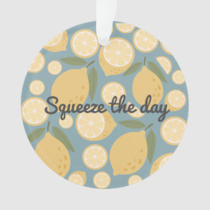 Customisable Yellow Lemon Seamless Pattern Ornament