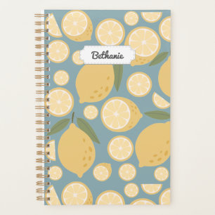 Customisable Yellow Lemon Seamless Pattern Planner