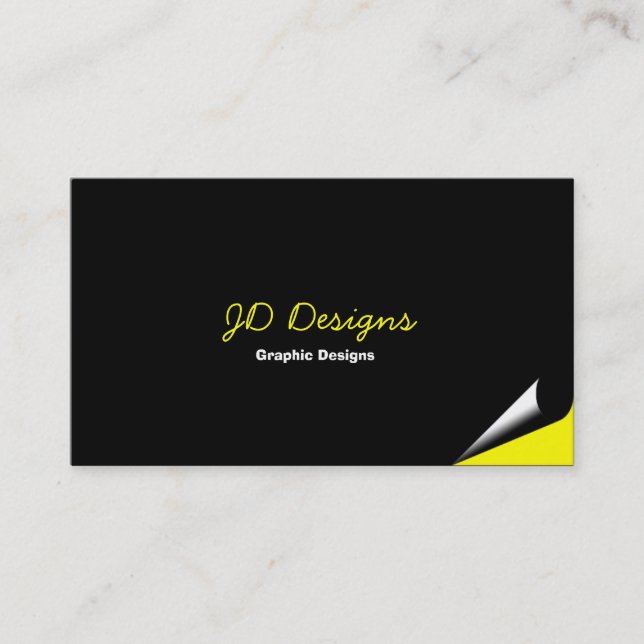 Customisable Yellow Monogram Business Cards (Front)
