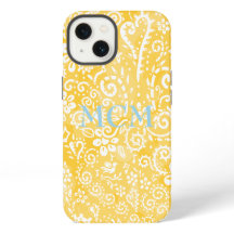 Customisable Yellow Paisley iphone cover