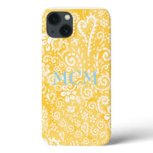 Customisable Yellow Paisley iphone cover