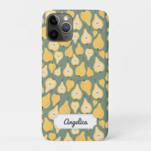 Customisable Yellow Pear Seamless Pattern