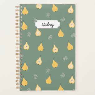 Customisable Yellow Pear Seamless Pattern Planner