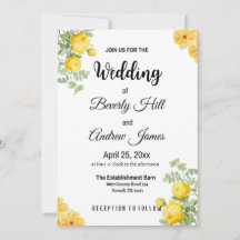 Customisable Yellow Spring Wedding Invitations