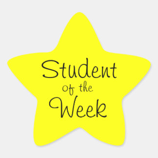 Customisable Yellow Star Student Of The Week Sticker