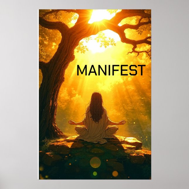 Customisable Yoga Meditation Pose Poster (Front)