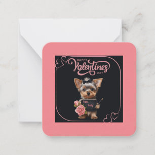 Customisable Yorkie Puppy Valentine's Card