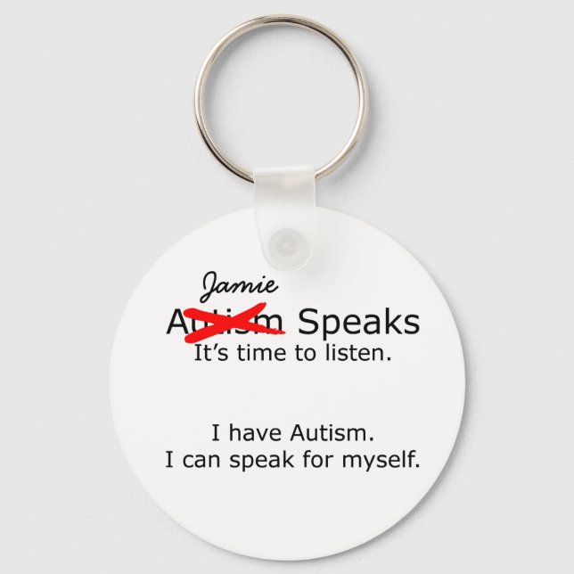 Customisable You Speak Autism Keychain (Front)