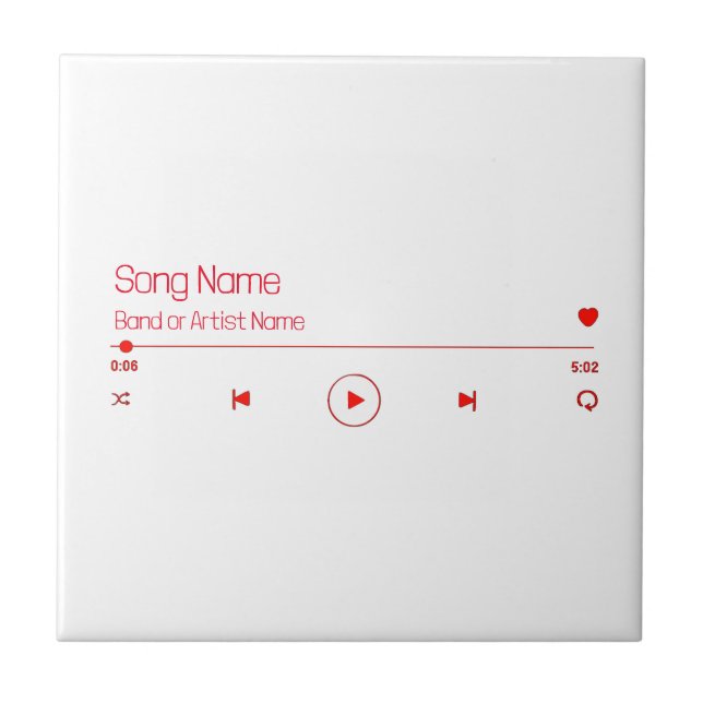 Customisable Your Favourite Music Ceramic Tile (Front)