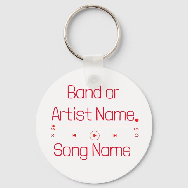 Customisable Your Favourite Music Key Ring (Front)