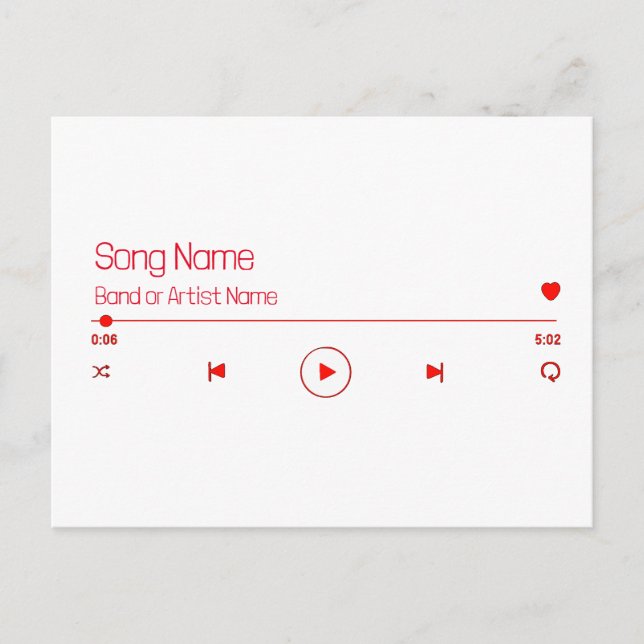 Customisable Your Favourite Music Postcard (Front)