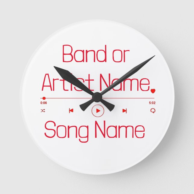 Customisable Your Favourite Music Round Clock (Front)