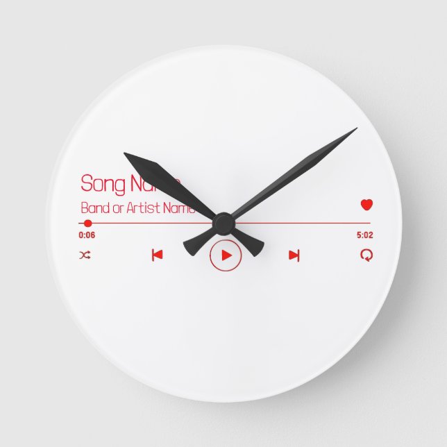Customisable Your Favourite Music Round Clock (Front)
