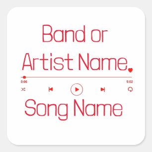 Customisable Your Favourite Music Square Sticker