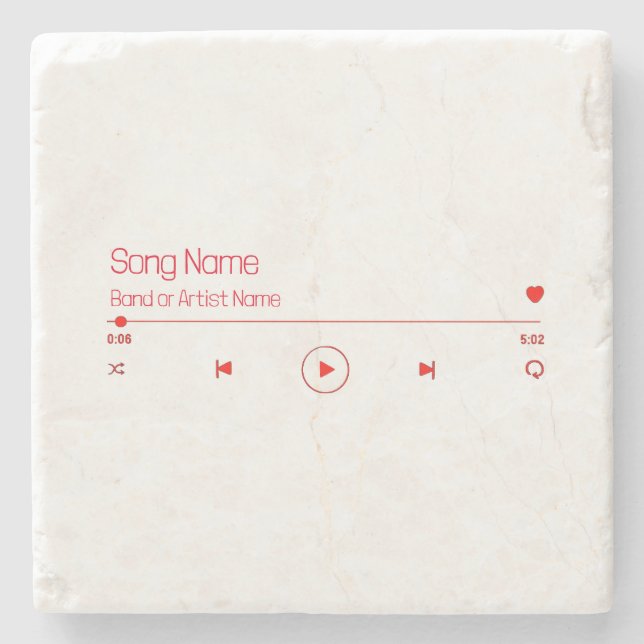 Customisable Your Favourite Music Stone Coaster (Front)
