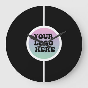 Customisable Your Logo Here Peel and Stick Large Clock