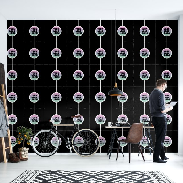 Customisable Your Logo Here Peel and Stick Wallpaper (Living Room)