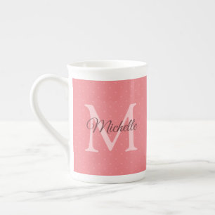 Customisable Your Name Initial Monogram Template Bone China Mug