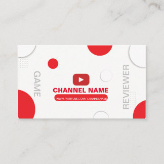 Customisable YouTuber Business Card Template Vecto