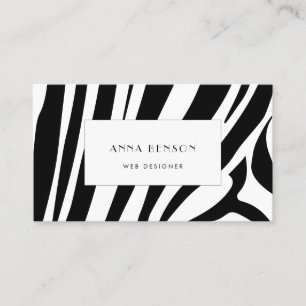 Customisable zebra print business card