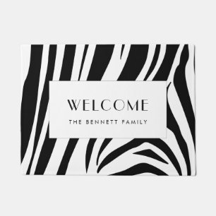 Customisable zebra print doormat