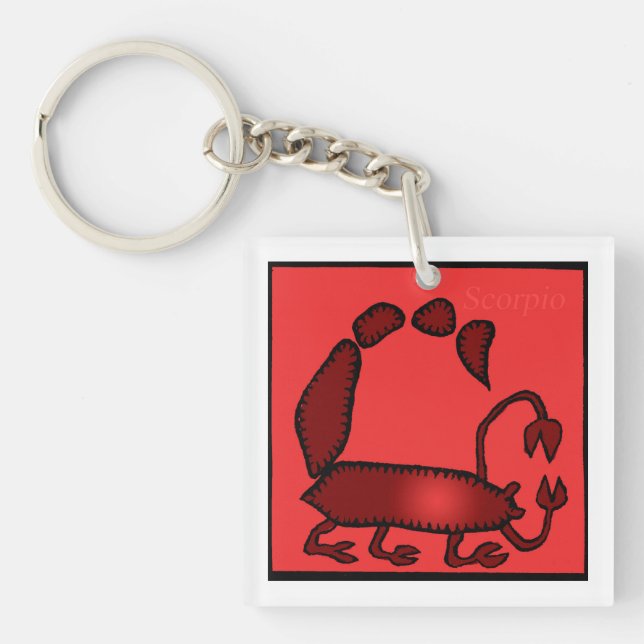 Customisable Zodiac Signs Scorpio 2 sided Keychain (Front)