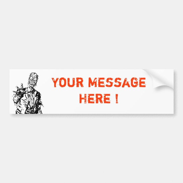 Customisable Zombie Bumper Sticker (Front)