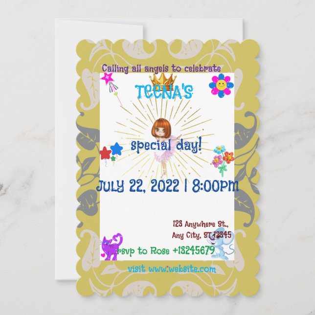  CUSTOMISD JOYFUL and loving birthday party  Invitation (Front)