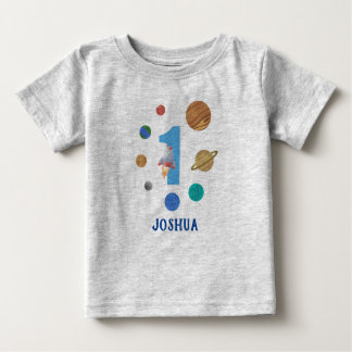 Customise 1st Birthday Planet Party Baby T-Shirt