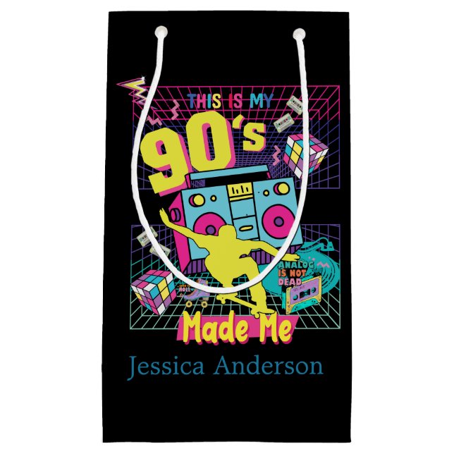  Customise 90's Hip Hop Vibes Retro Made Me Small Gift Bag (Front)