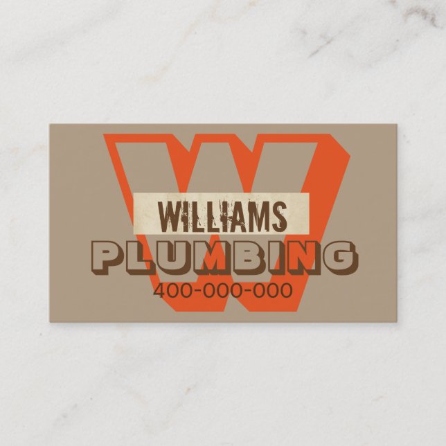 customise a business card for plumber (Front)