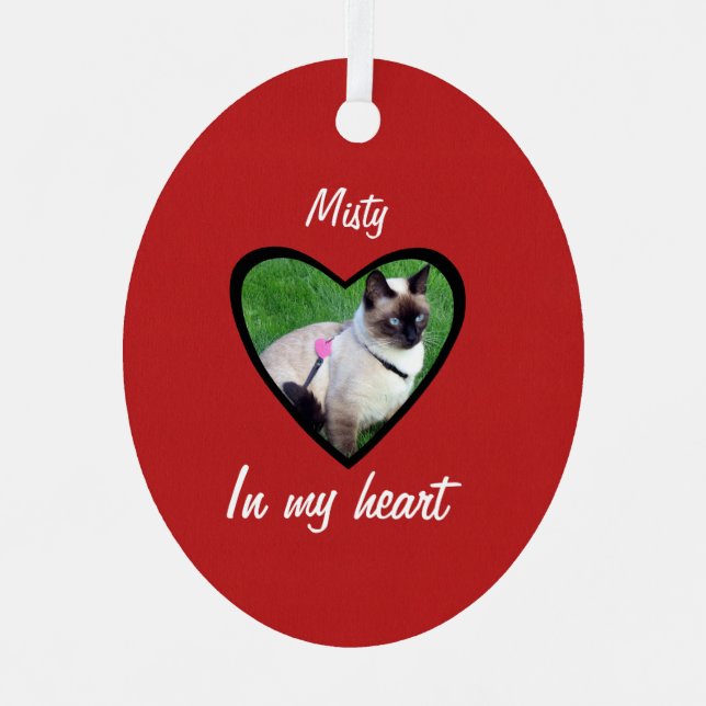 Customise a Pet Cat Tribute / Memorial Metal Tree Decoration (Front)