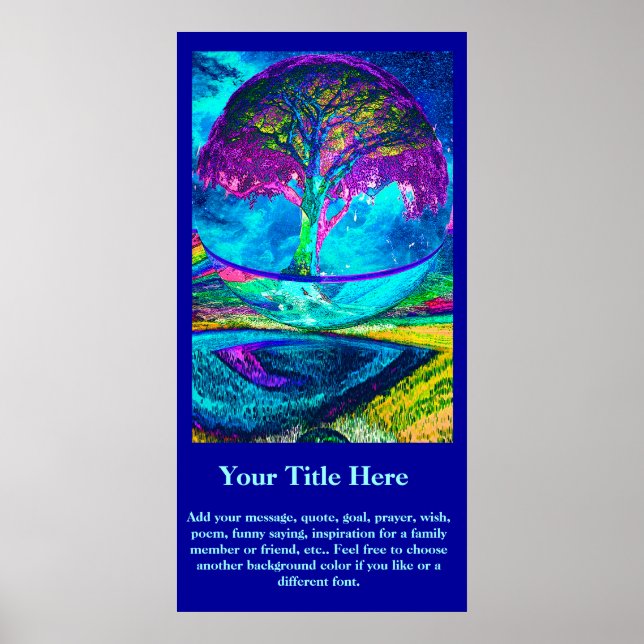 Customise a Poster - Neon Blue Tree of Life (Front)