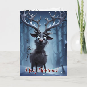 Customise-able Funny Reindeer Christmas Card